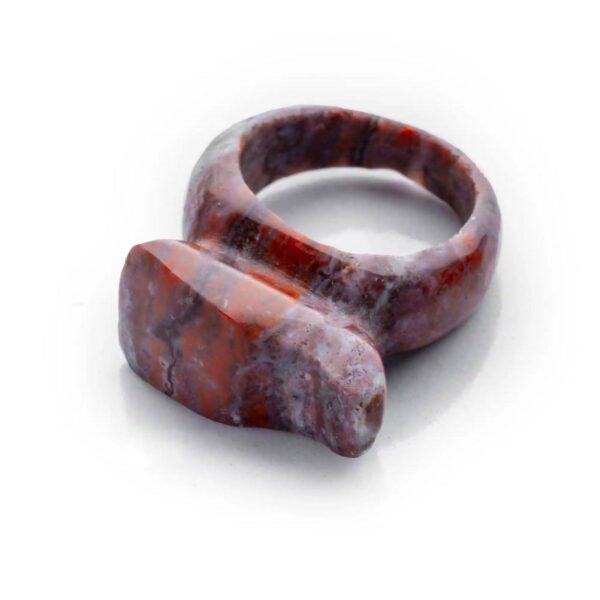 Red jasper full stone ring