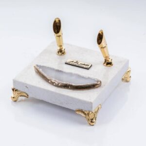 Marble and agate desktop pen holder